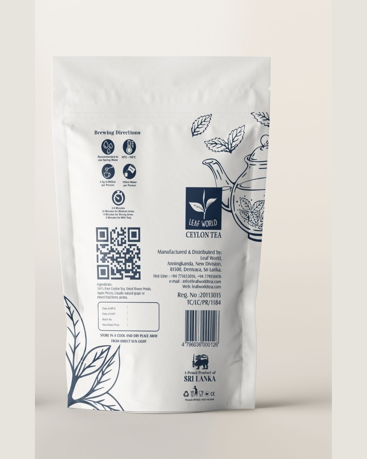 1001 Night Black Tea — back of pack
