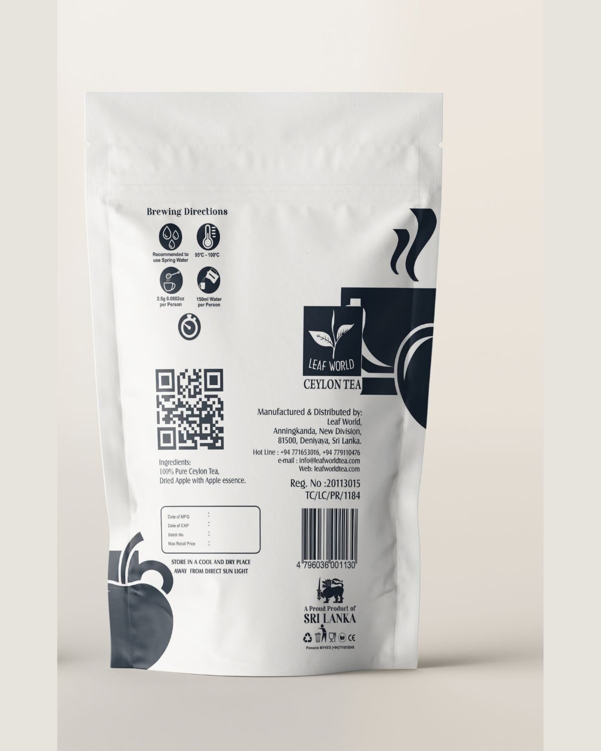 Apple Black Tea — back of pack