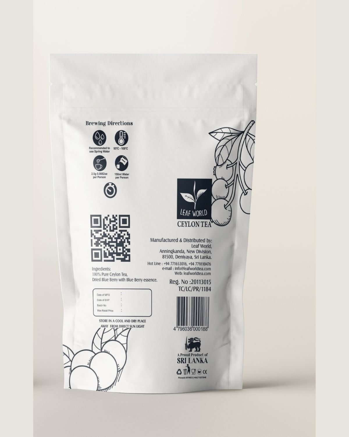 Blueberry Black Tea — back of pack