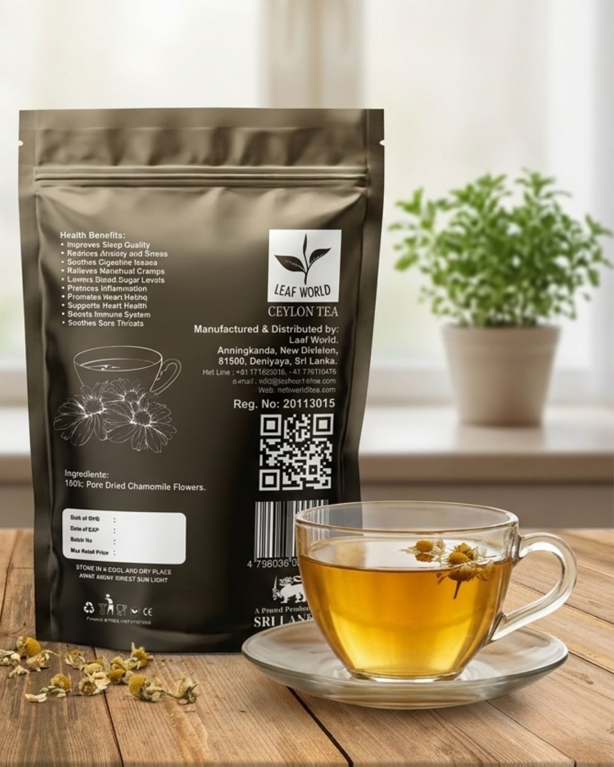 Chamomile Flower Tea — back of pack
