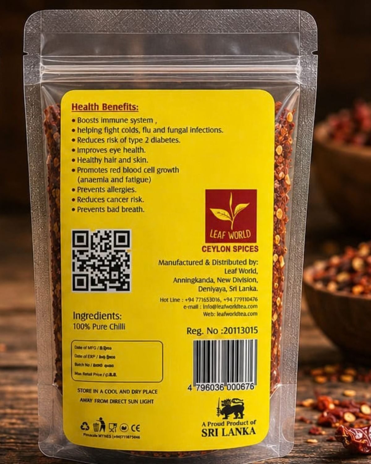 Chilli Flakes — back of pack