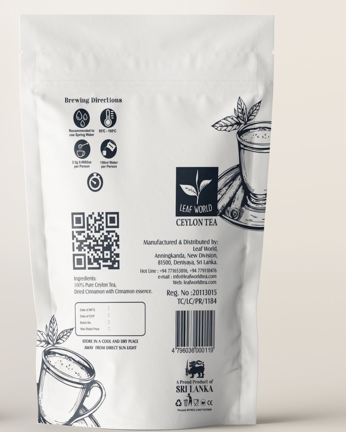 Cinnamon Black Tea — back of pack
