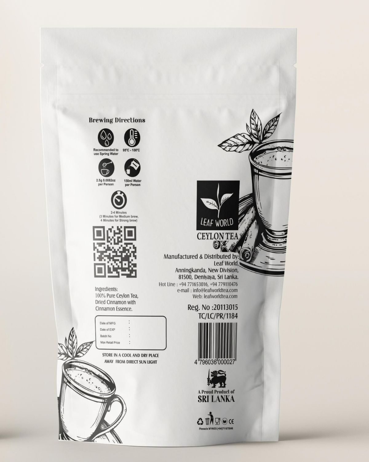 Cinnamon Green Tea — back of pack