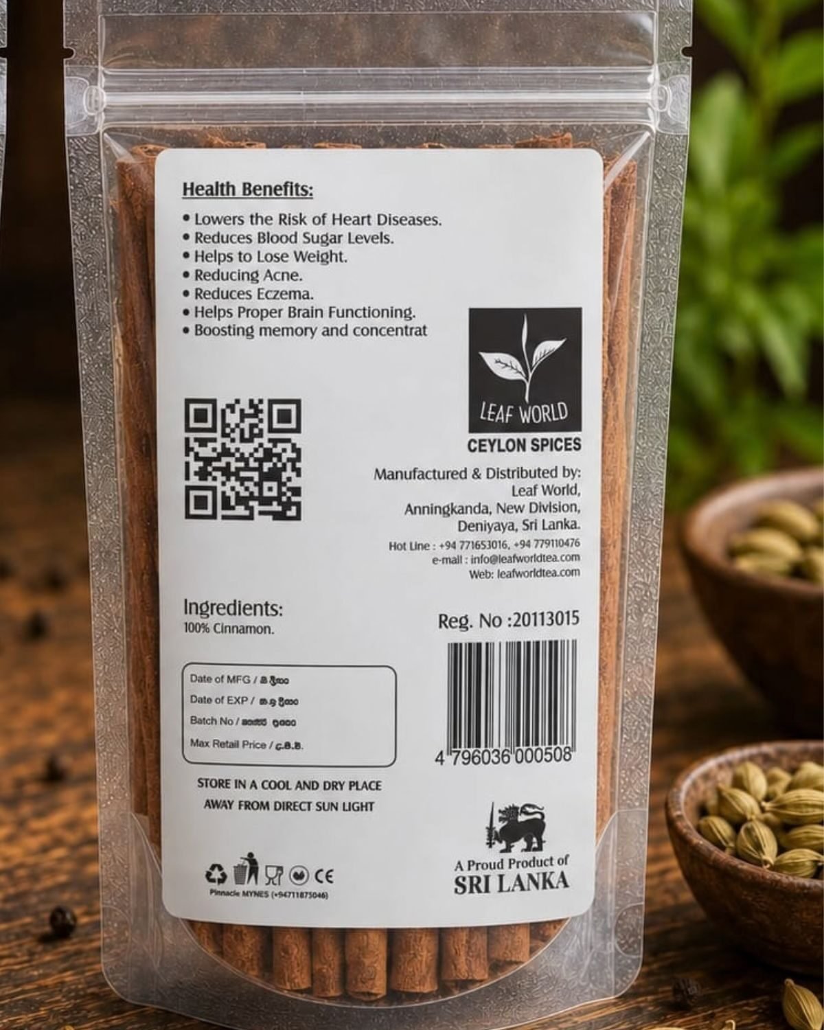 Cinnamon Sticks — C5 — back of pack