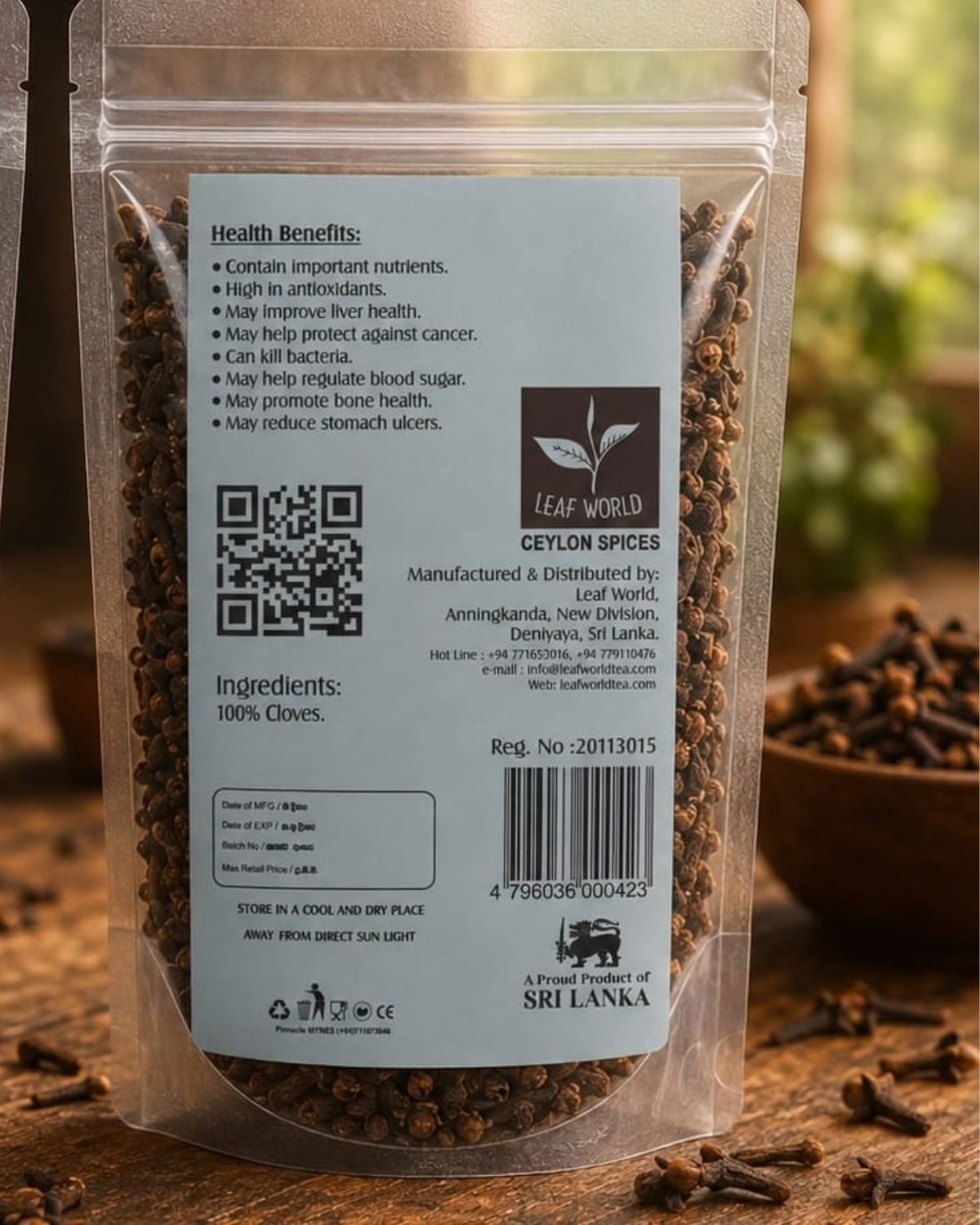 Cloves — back of pack