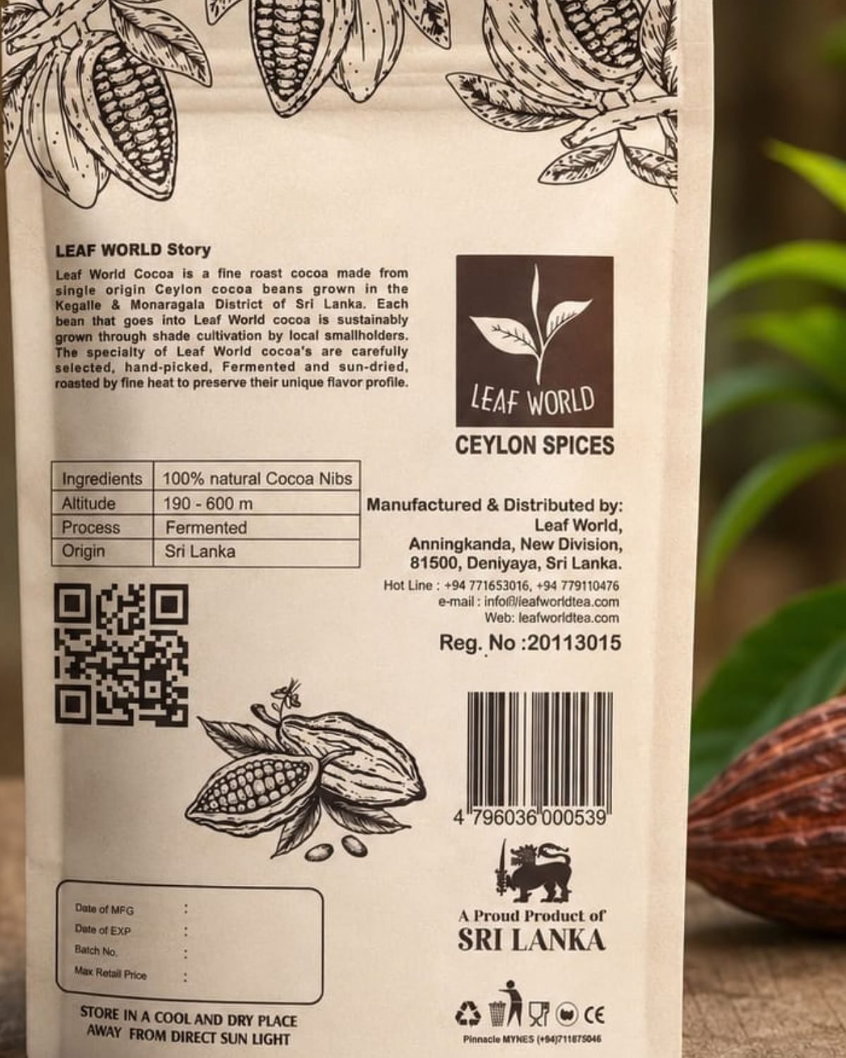Cocoa Nibs — back of pack