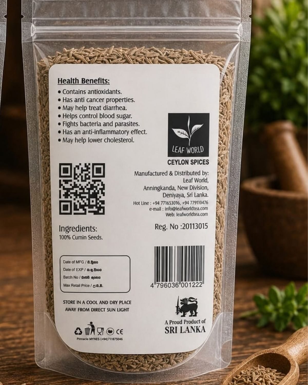 Cumin Seeds — back of pack