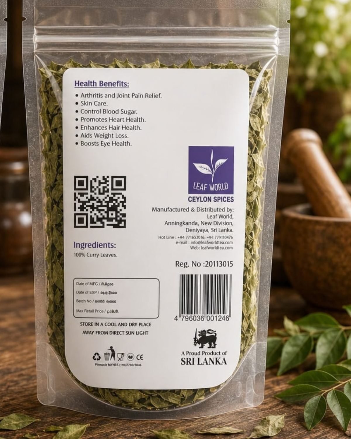 Curry Leaves — back of pack