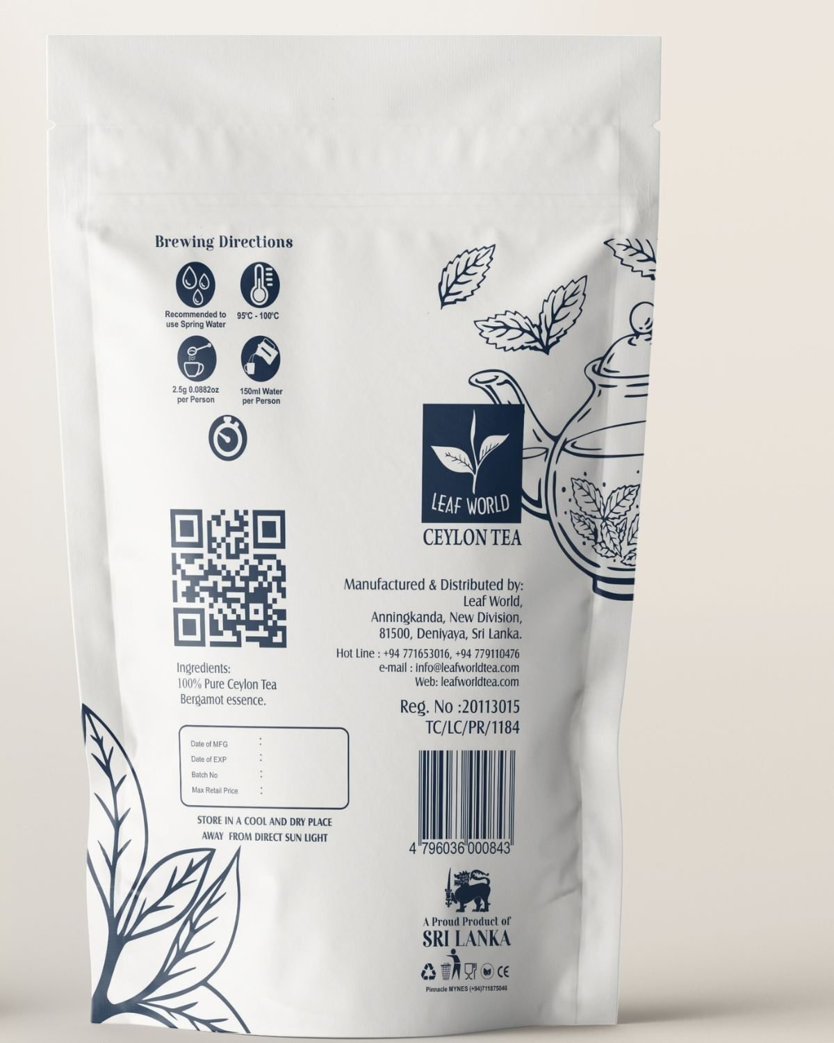 Earl Grey Black Tea — back of pack