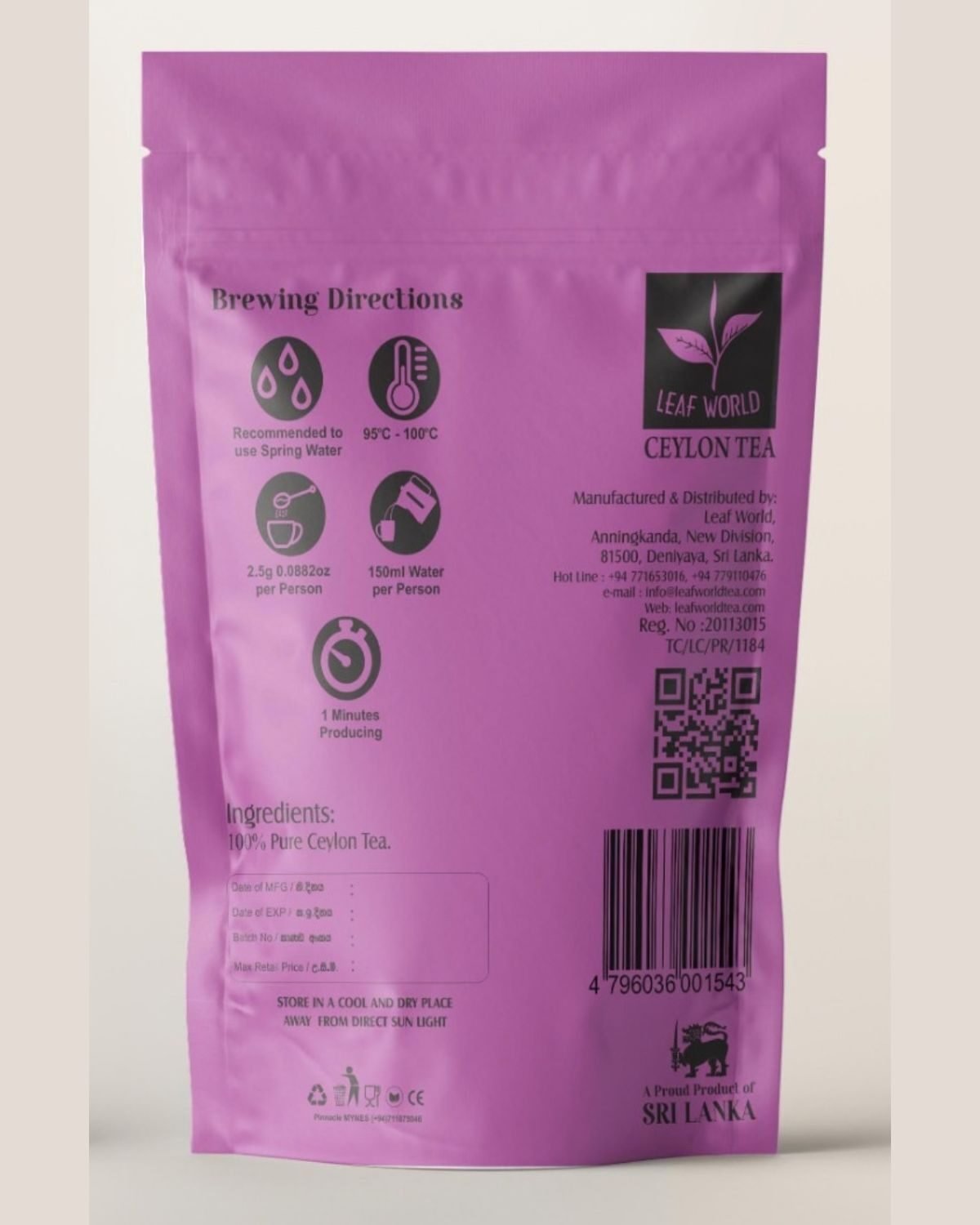 FNGS Green Tea — back of pack