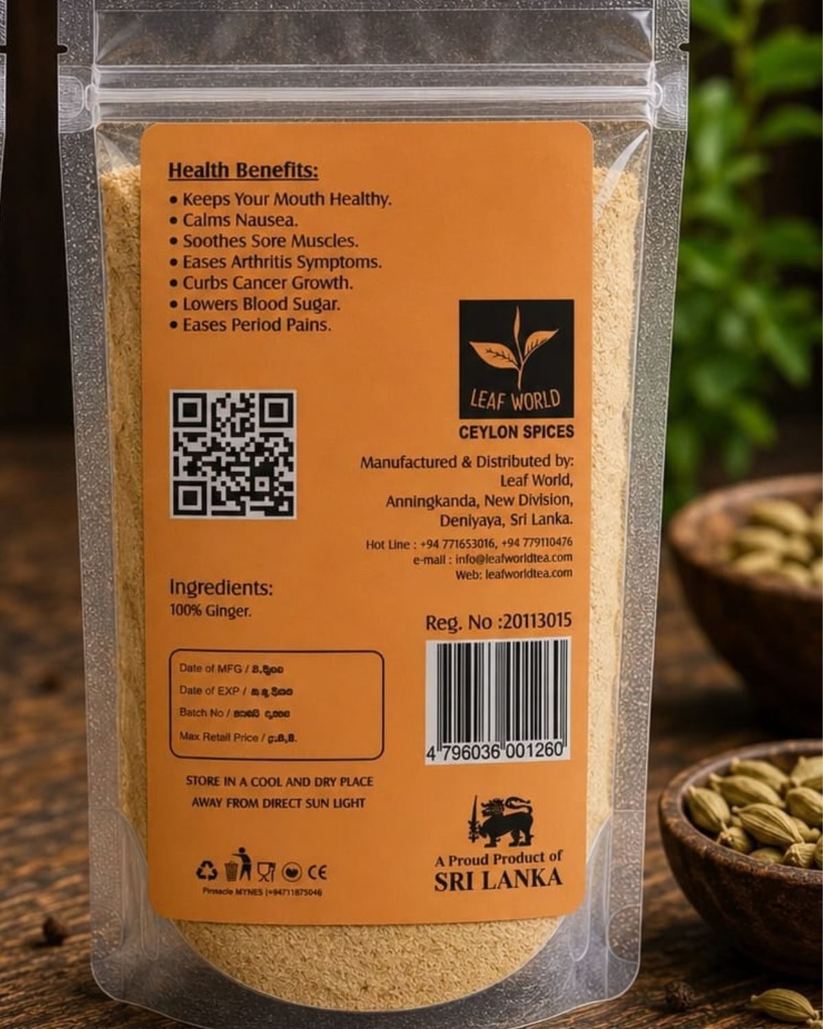 Ginger Powder — back of pack