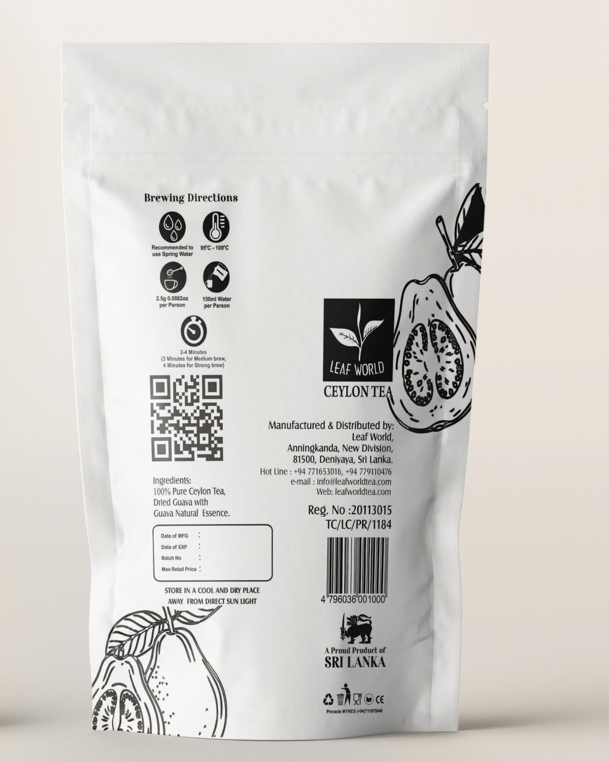 Guava Green Tea — back of pack