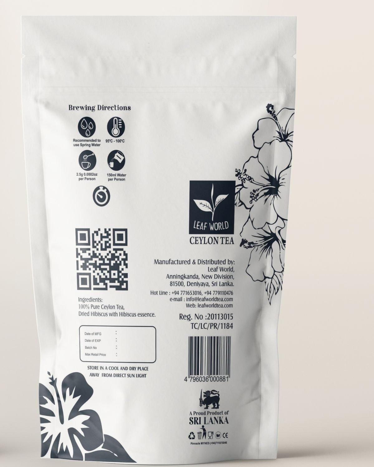 Hibiscus Black Tea — back of pack