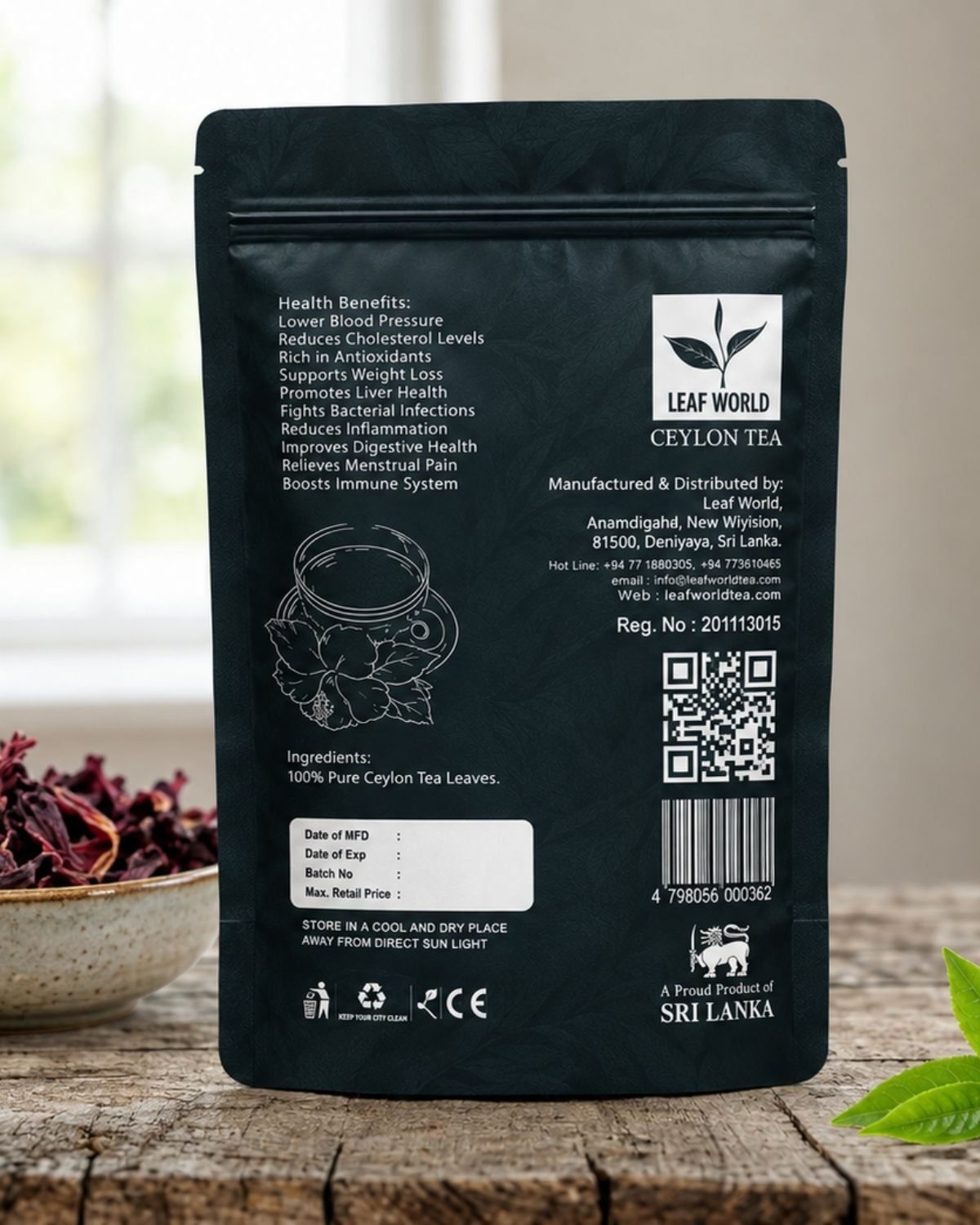Hibiscus Flower Tea — back of pack