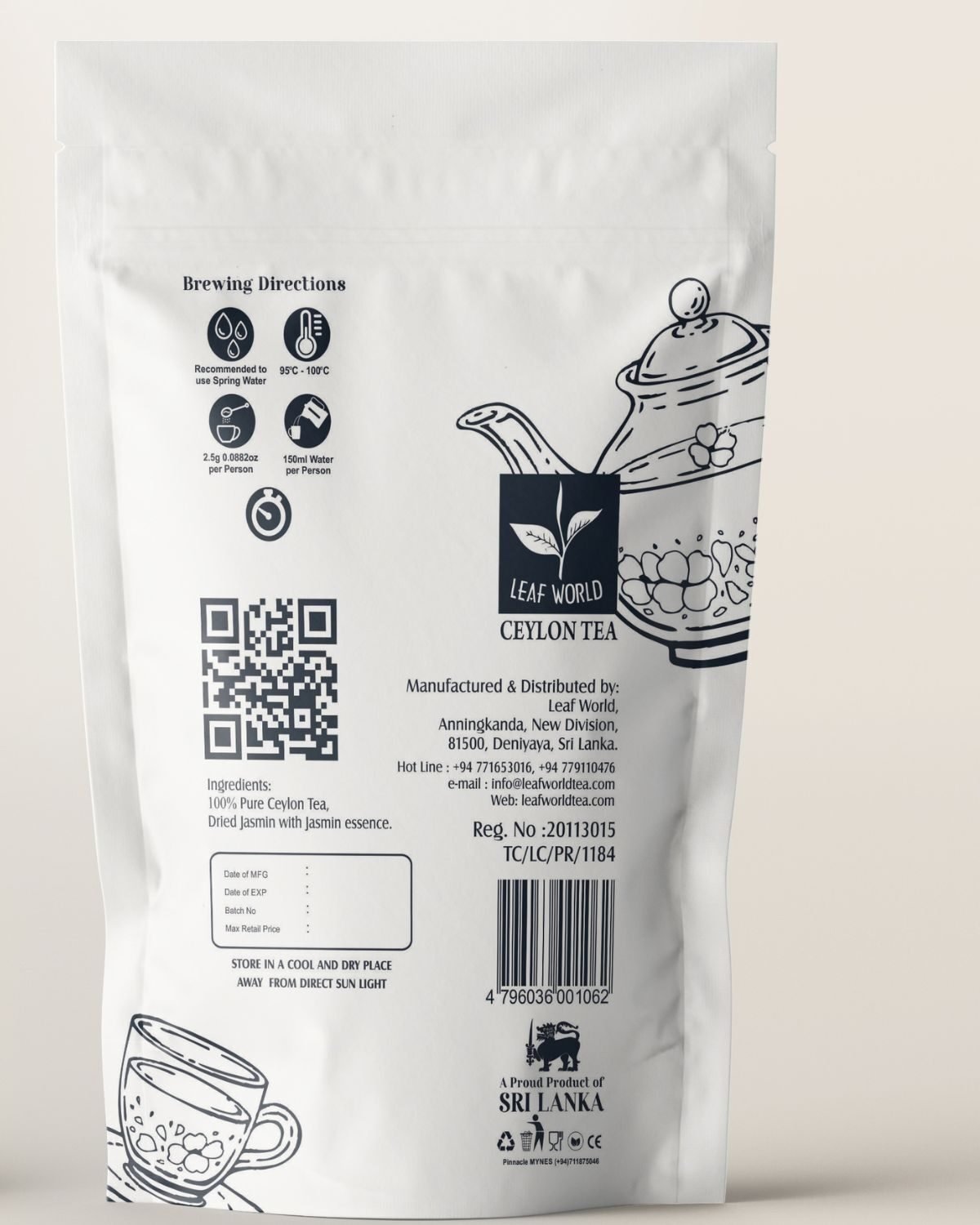 Jasmine Black Tea — back of pack