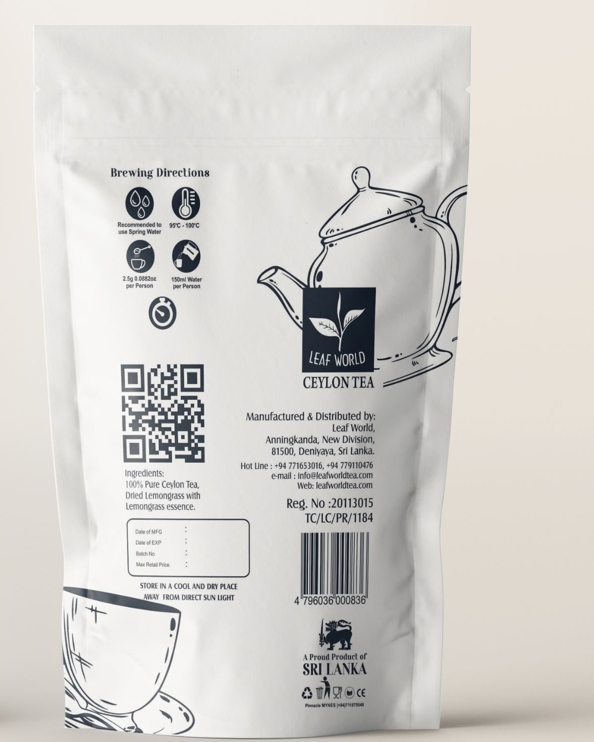 Lemongrass Black Tea — back of pack