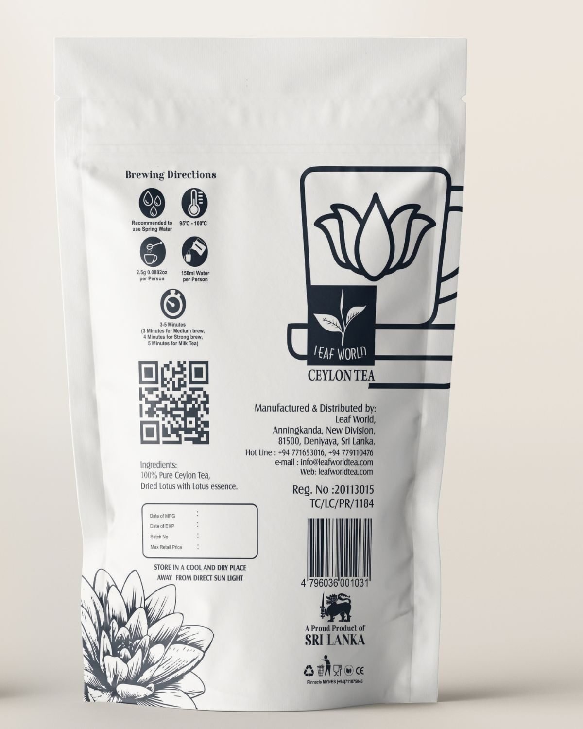 Lotus Black Tea — back of pack