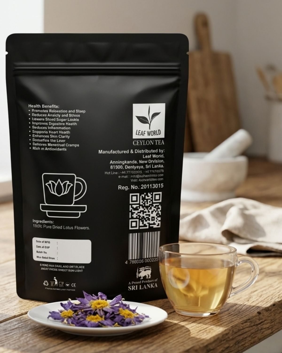 Lotus Flower Tea — back of pack