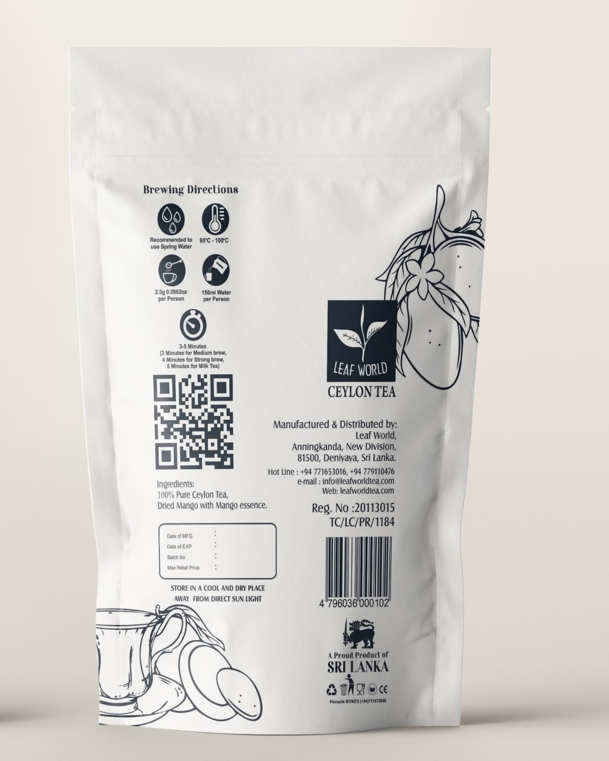 Mango Black Tea — back of pack