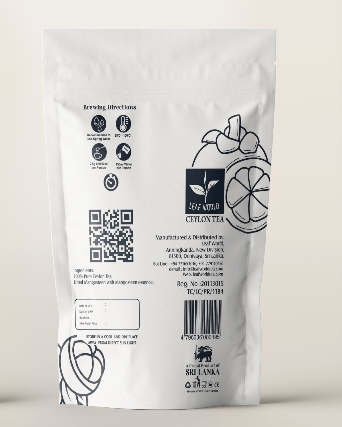 Mangosteen Black Tea — back of pack