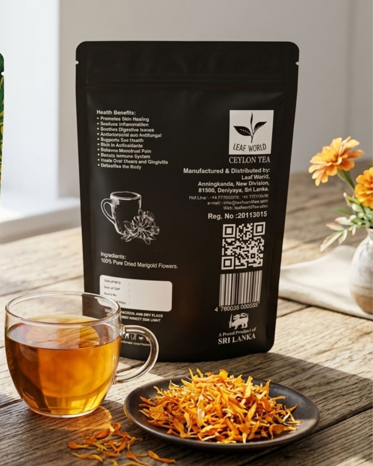 Marigold Flower — back of pack