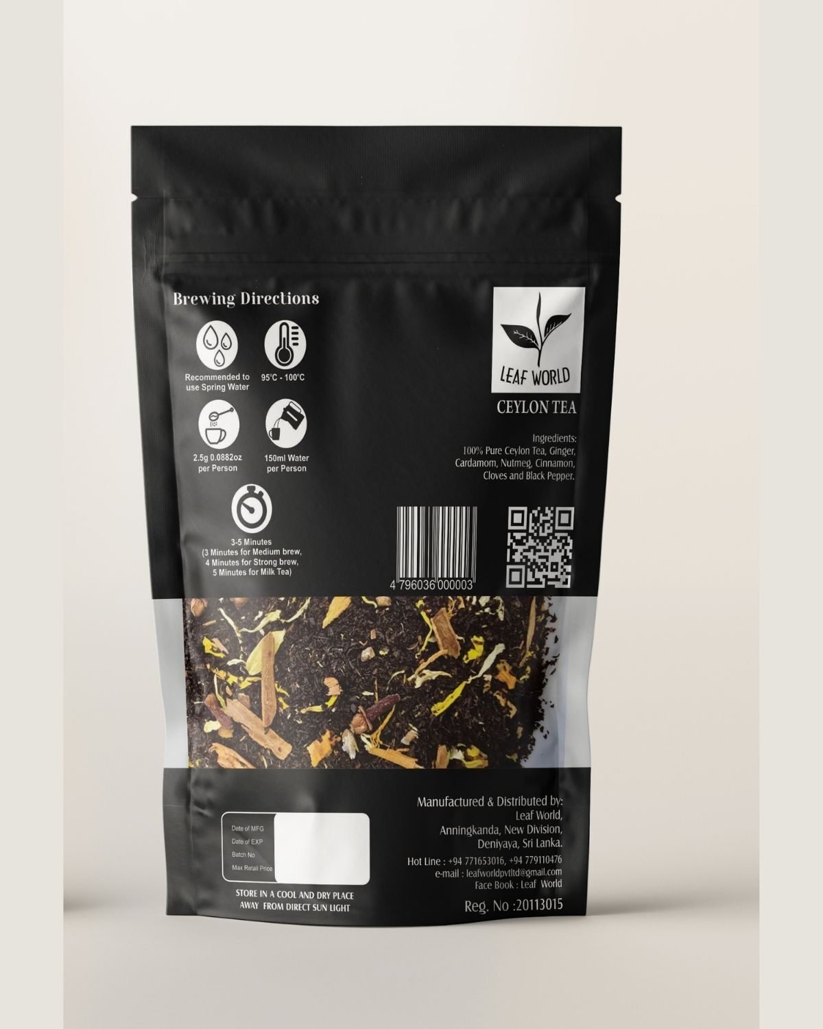 Masala Chai Black Tea — back of pack