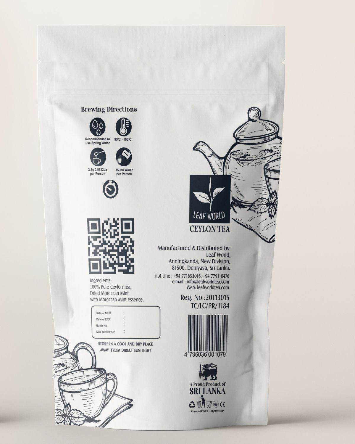 Mint Black Tea — back of pack