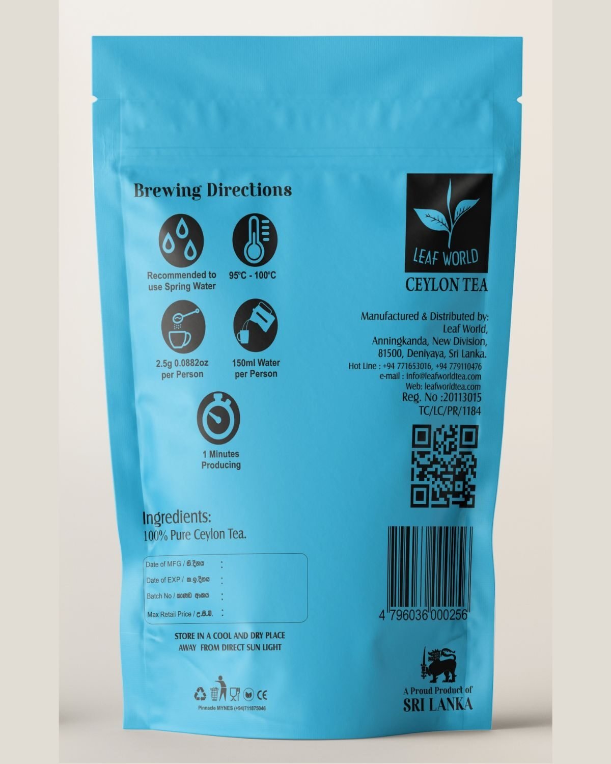 OPA Black Tea — back of pack