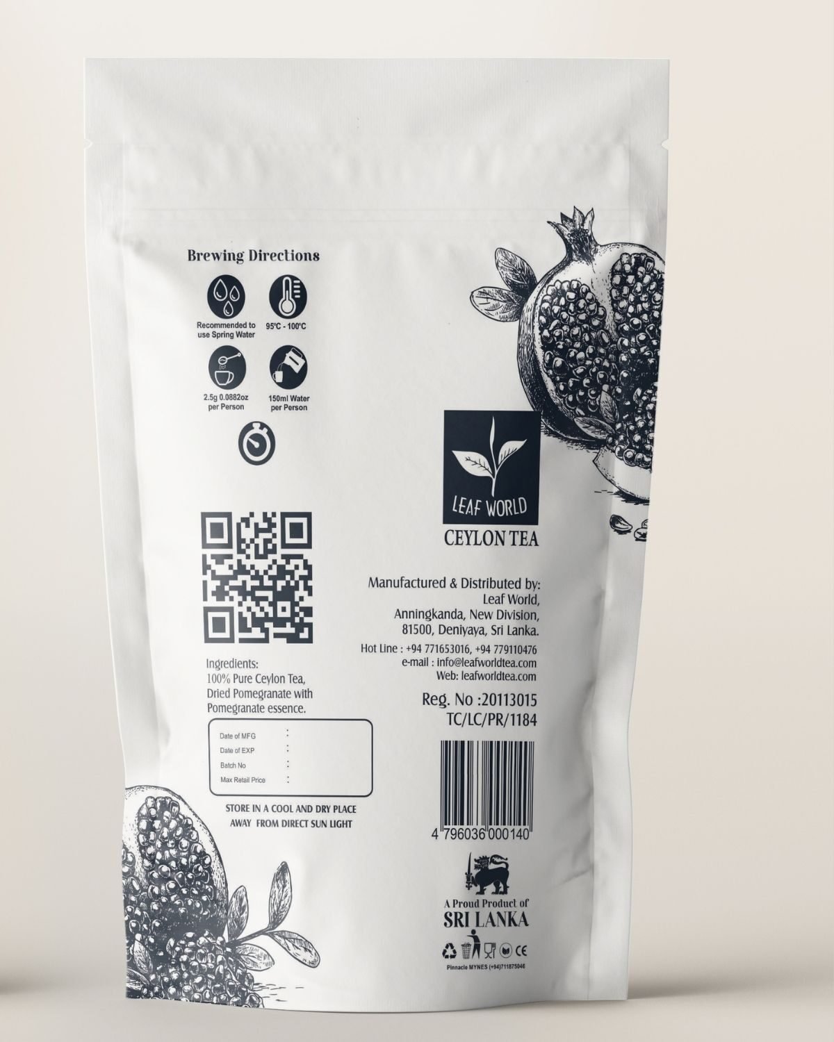 Pomegranate Black Tea — back of pack