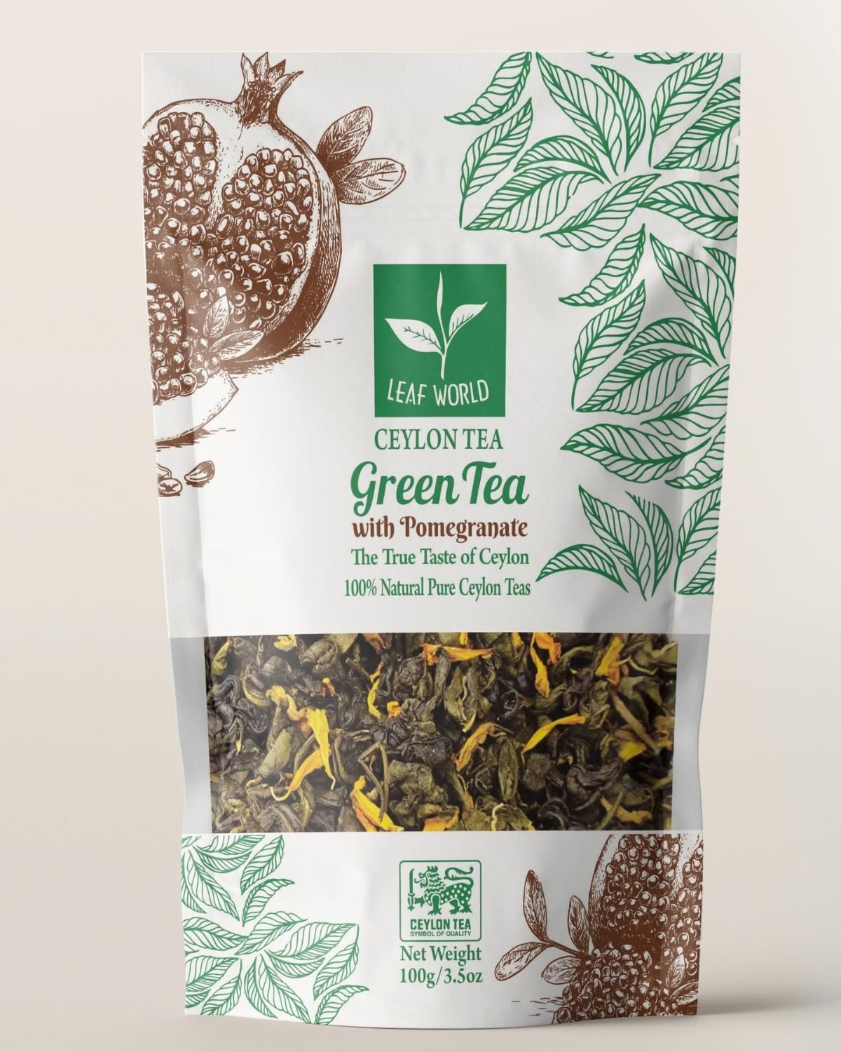 Pomegranate Green Tea — back of pack