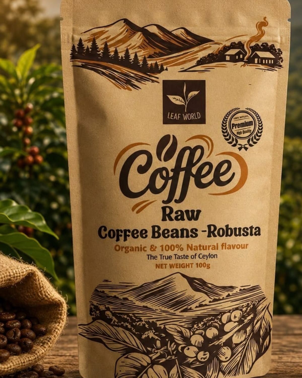 Raw Coffee Beans — Robusta — Leaf World Ceylon