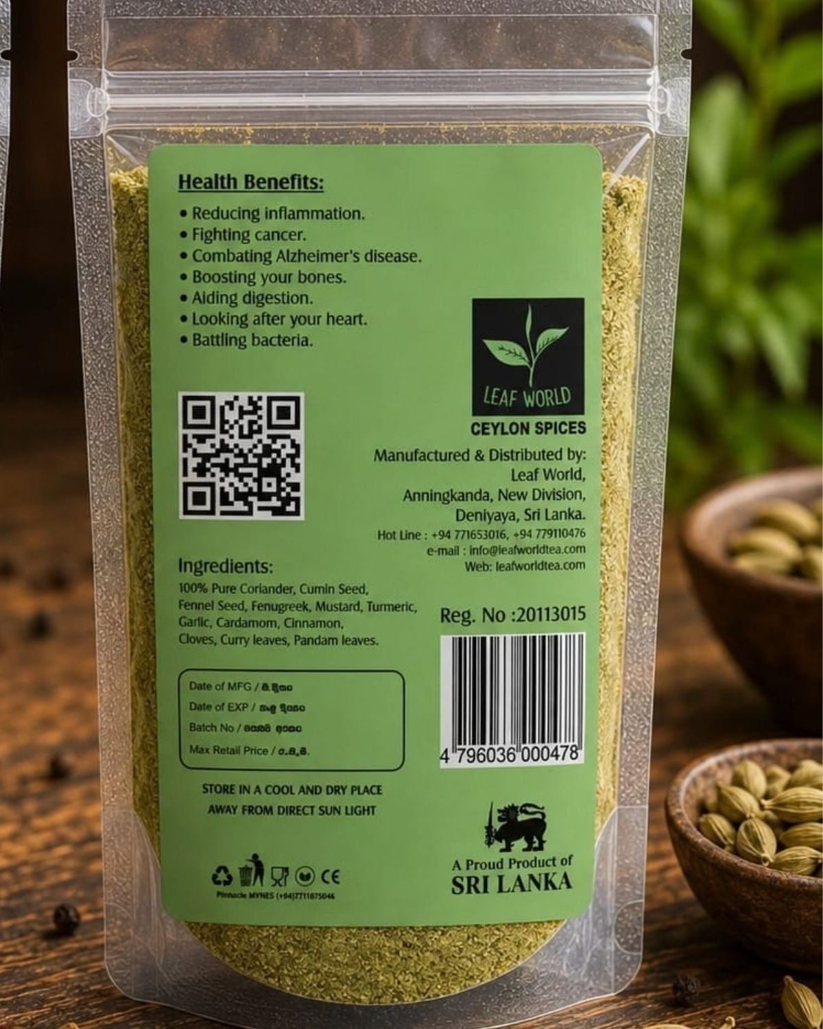 Raw Curry Powder — back of pack