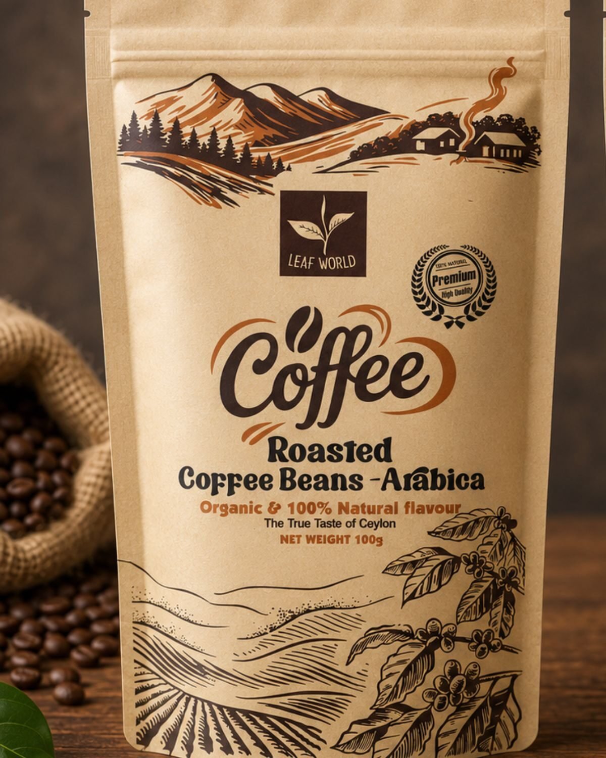 Roasted Coffee Beans — Arabica — Leaf World Ceylon