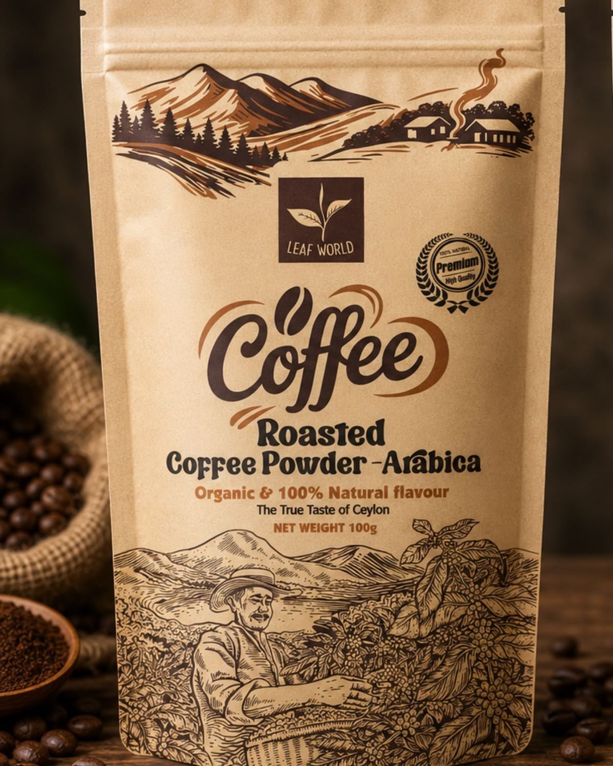 Roasted Coffee Powder — Arabica — Leaf World Ceylon