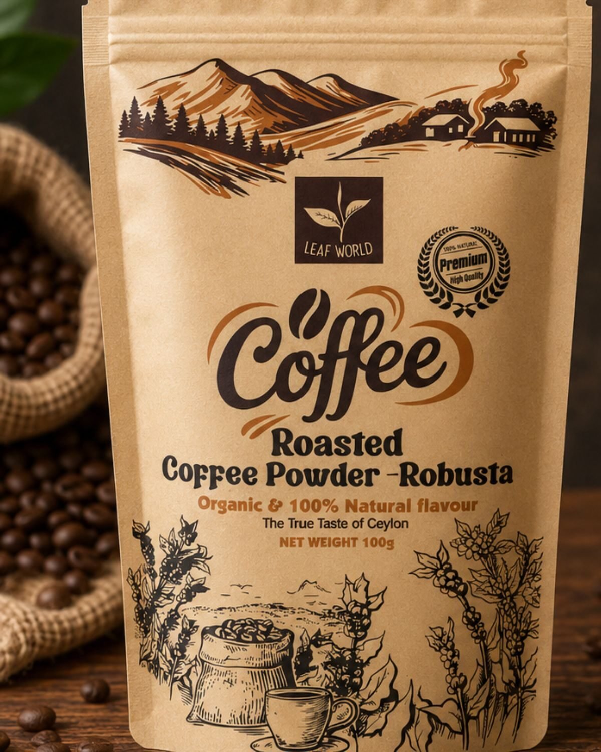 Roasted Coffee Powder — Robusta — Leaf World Ceylon