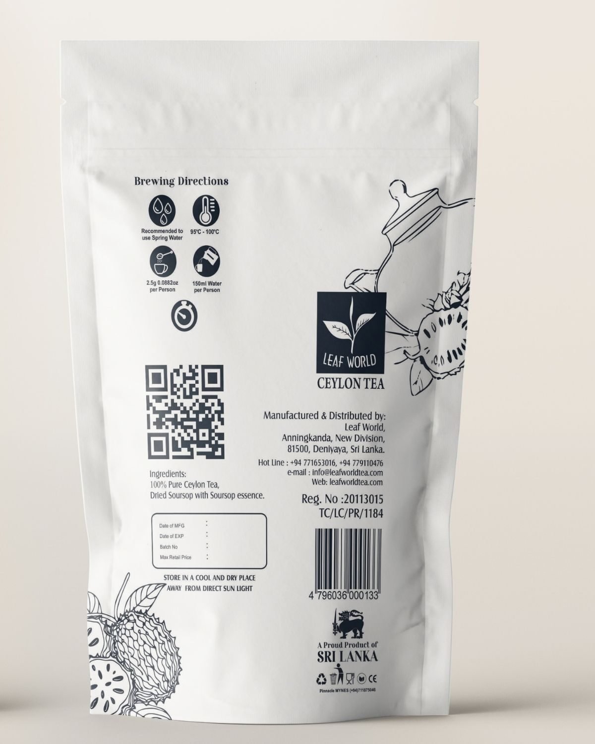 Soursop Black Tea — back of pack