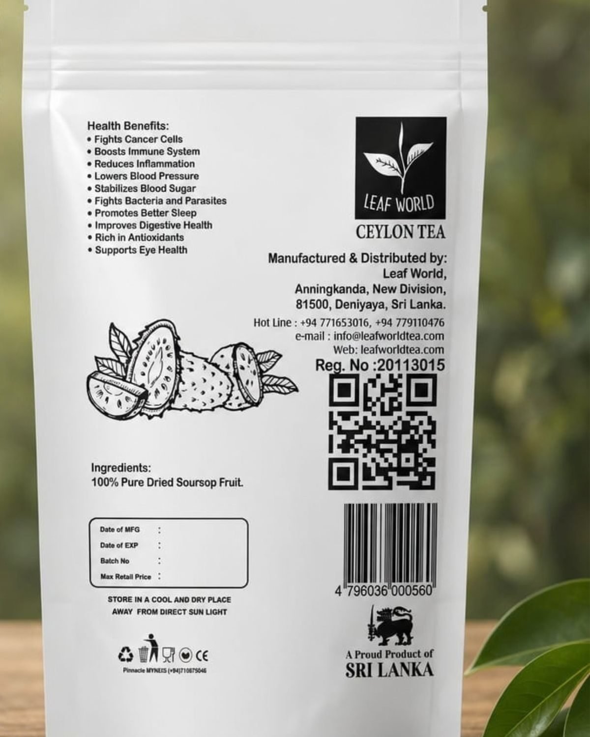 Soursop Fruit — back of pack