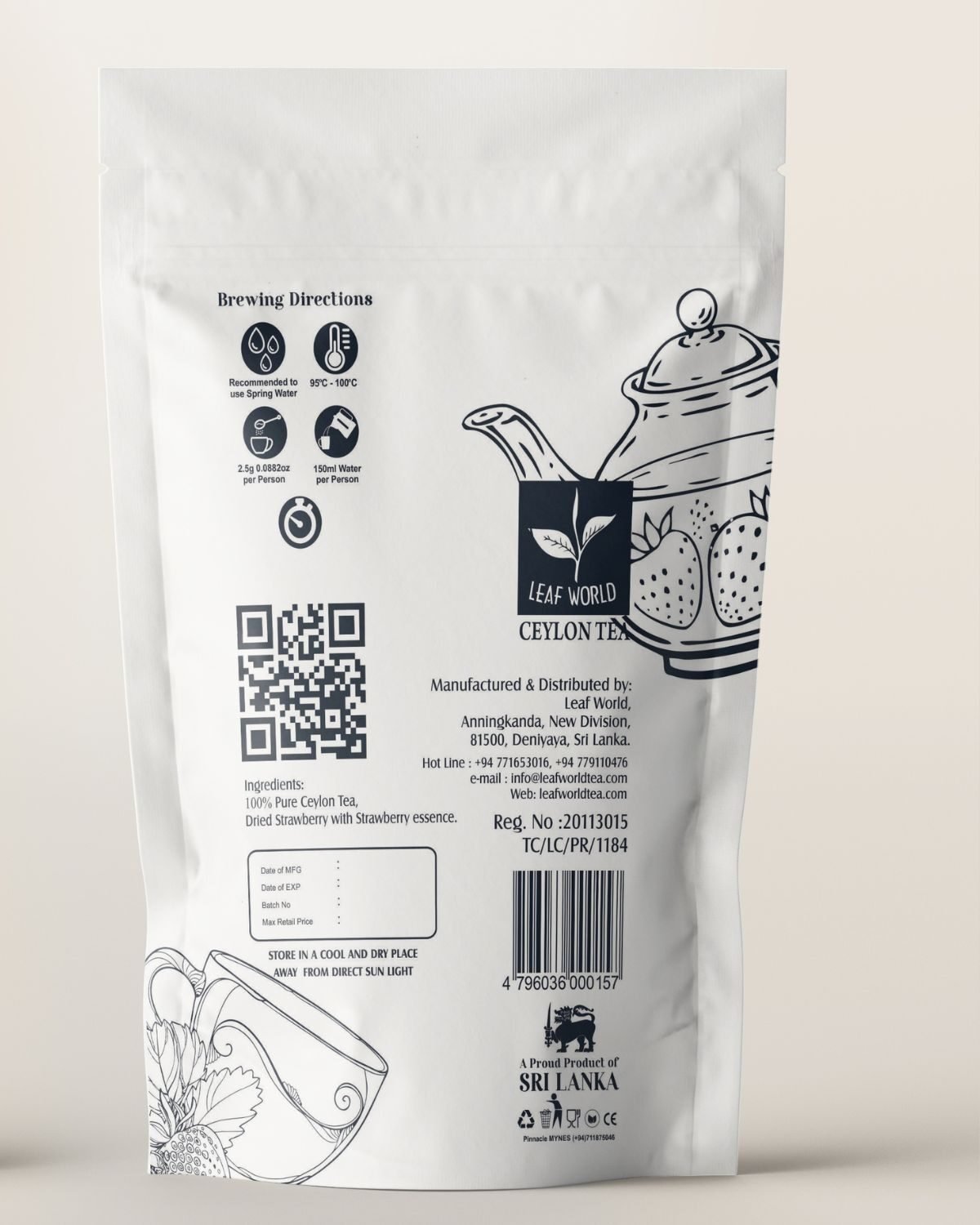 Strawberry Black Tea — back of pack