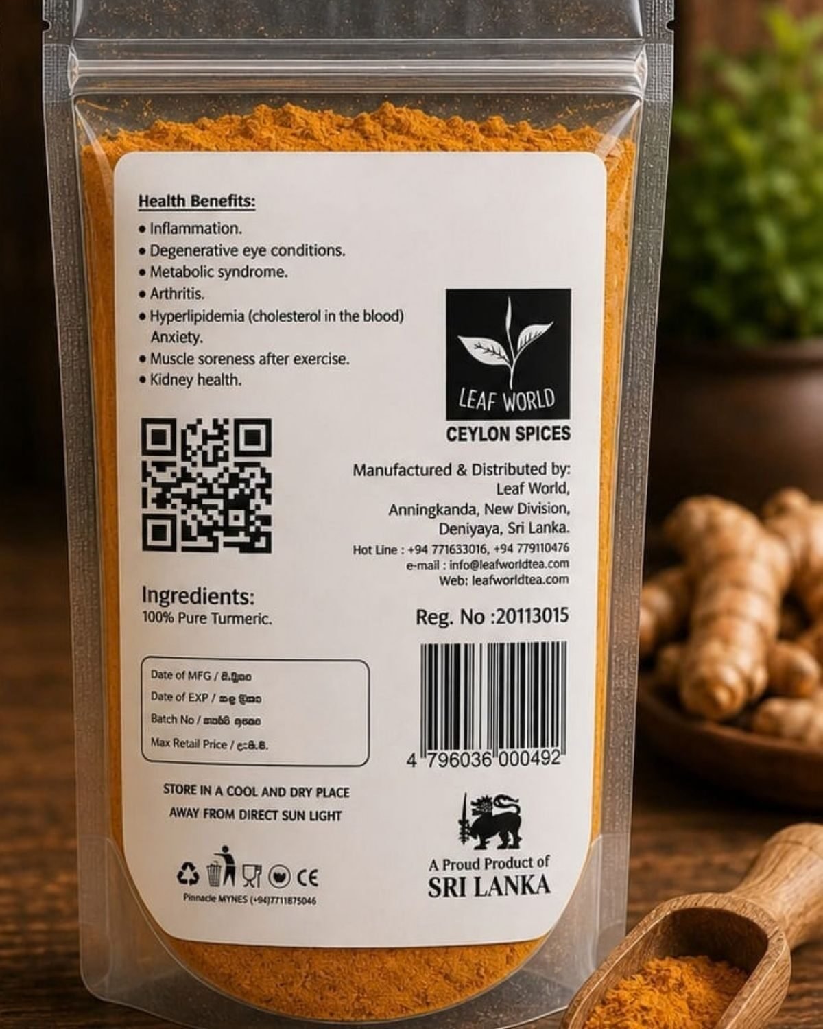 Turmeric Powder — back of pack
