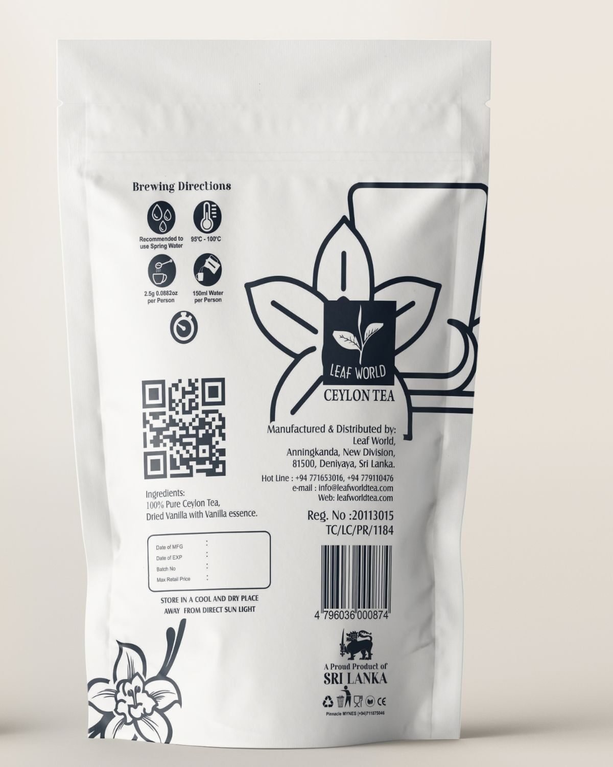 Vanilla Black Tea — back of pack
